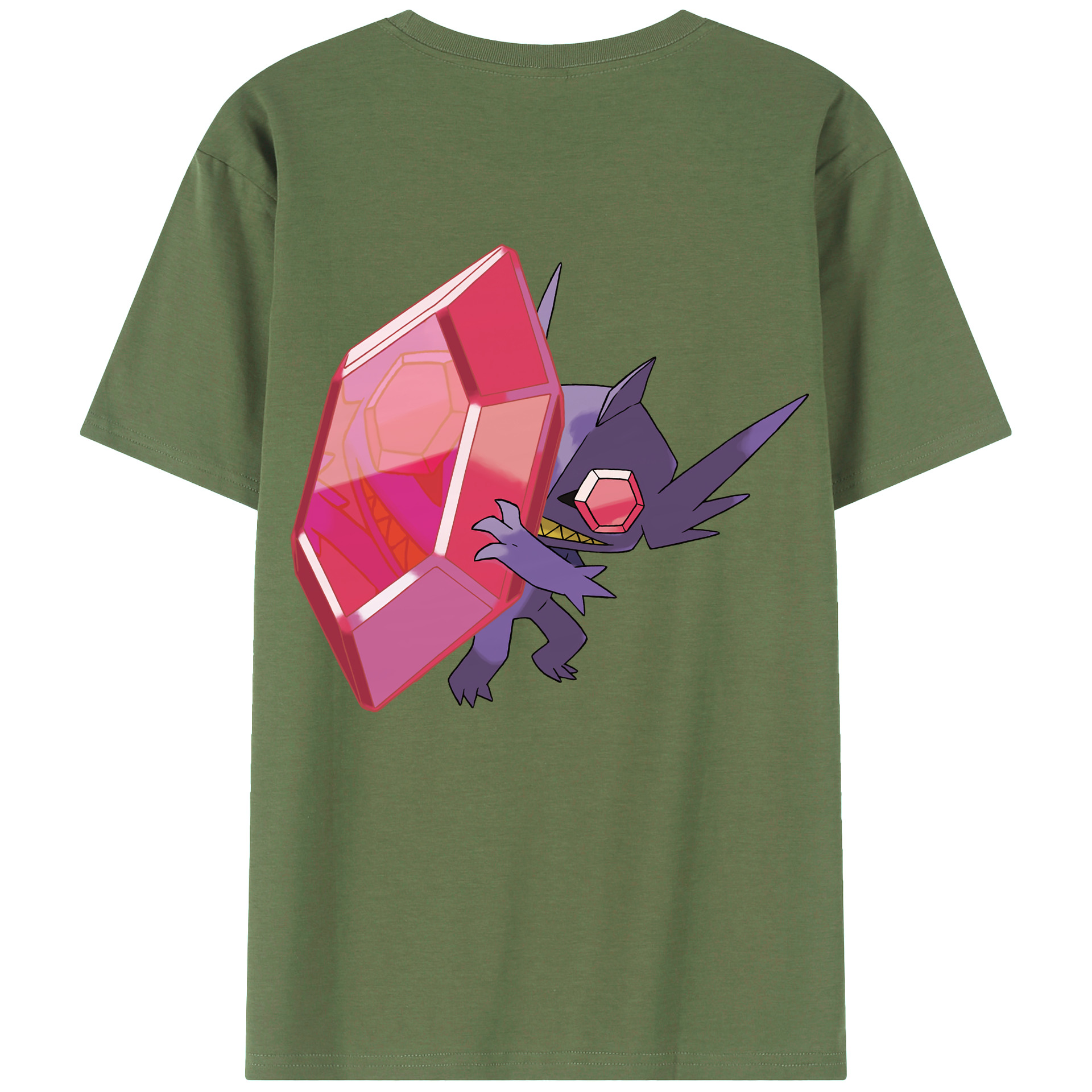 （画像用） ポケットモンスター Pokémon 綿100％ メンズ半袖Tシャツ（バックプリント） 通気性